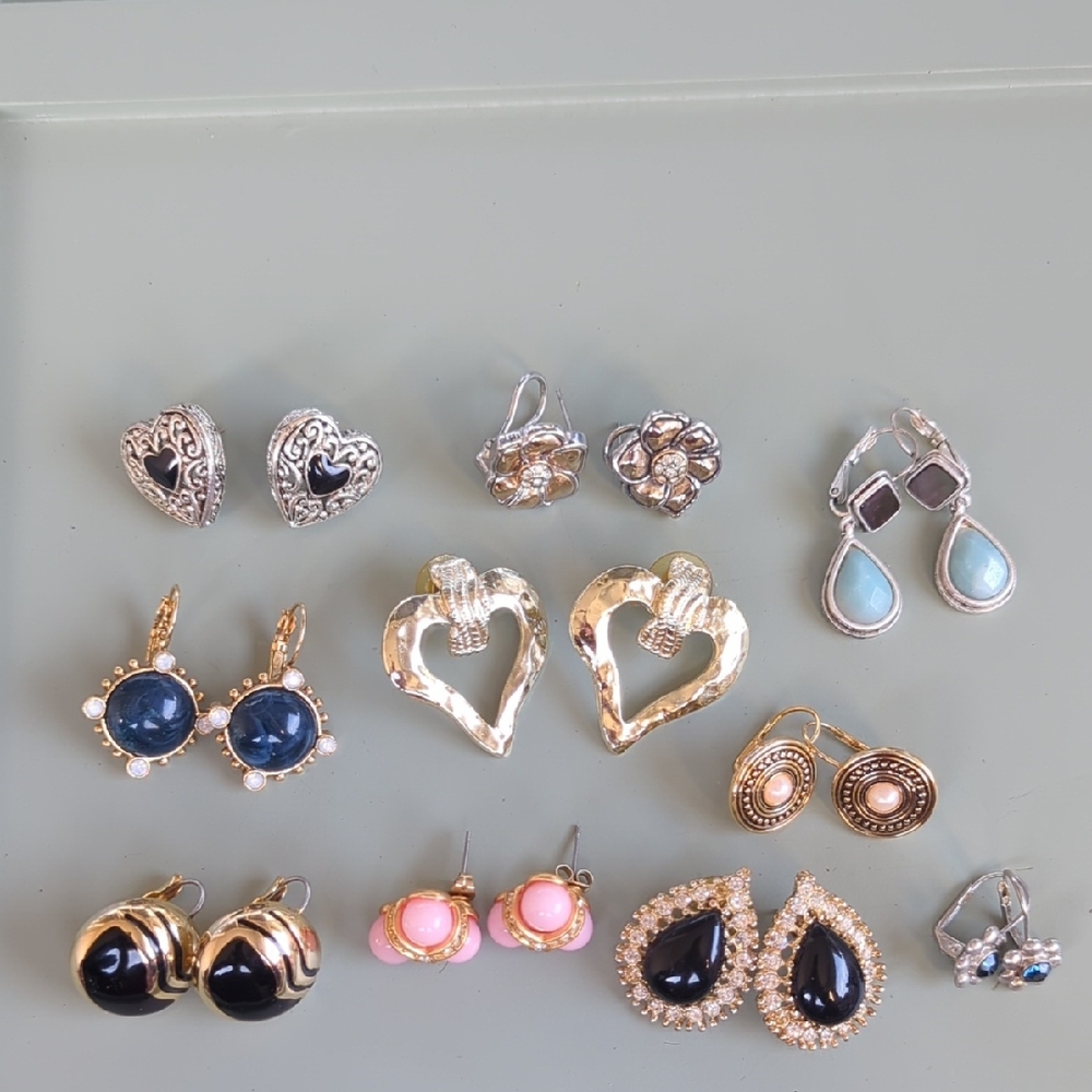 Elegant Silver and Gold Heart Earrings